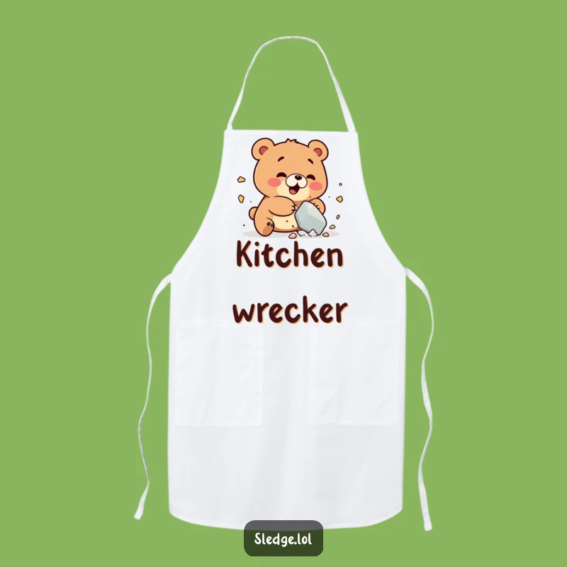 Funny Bear Smashing Apron: Cook with Playful abandon and Hilarious Flair
