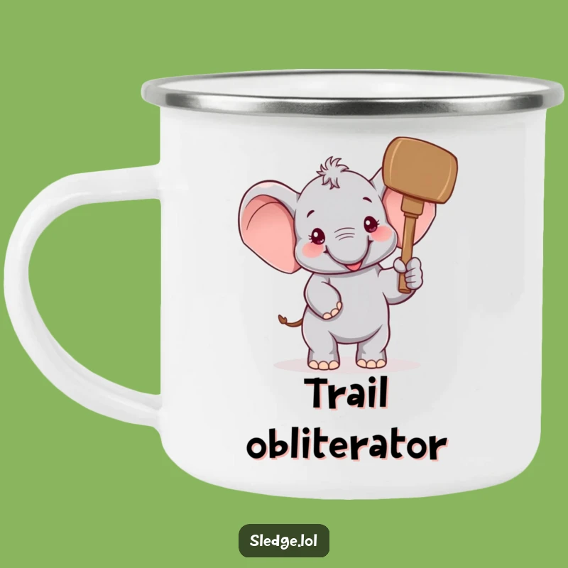 Funny Elephant Mallet Camping Mug: Fuel Adventures with Cheerful Power