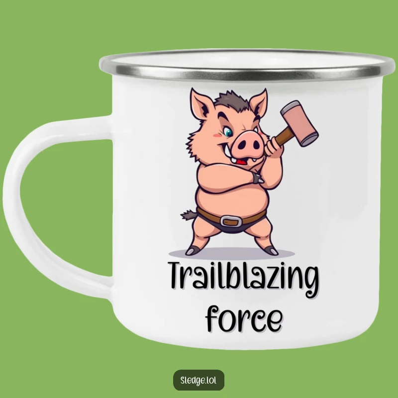 Funny Boar Sledgehammer Camping Mug: Power Through Your Adventures with this Hilarious Mug