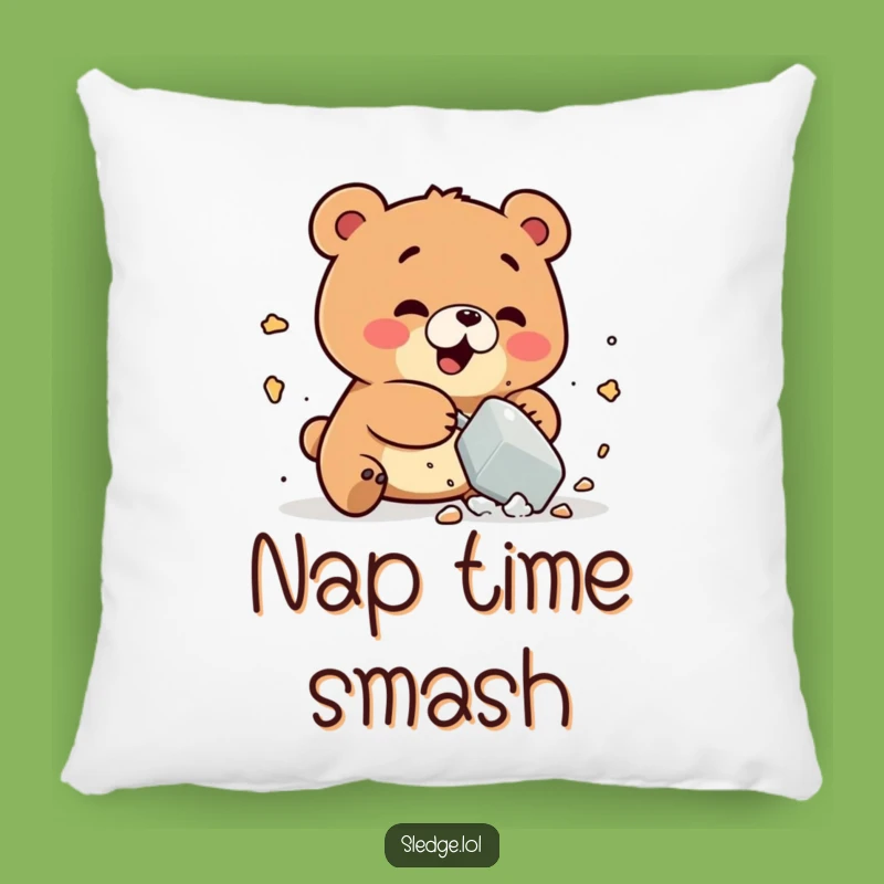 Funny Bear Smashing Pillow: Cozy Comfort Meets Hilarious Playfulness