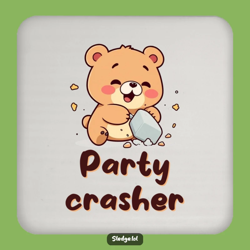 Funny Bear Smashing Coaster Set: Protect Surfaces with Playful Charm