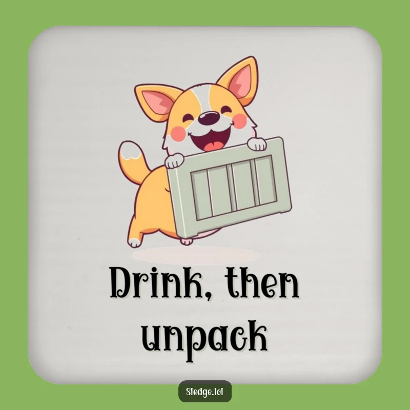 Funny Dog Drink Coaster: Protect Surfaces with Canine Assistance - A Heartwarming Funny Gift