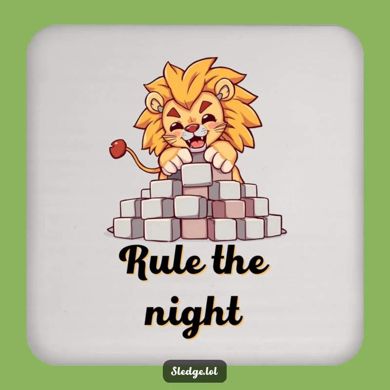 Funny Lion Blocks Coaster Set: Protect Surfaces with Regal Charm