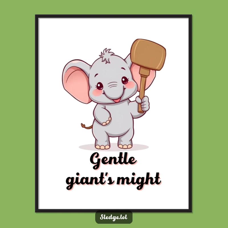Funny Elephant Mallet Poster: Decorate with Joy and Hilarious Impact