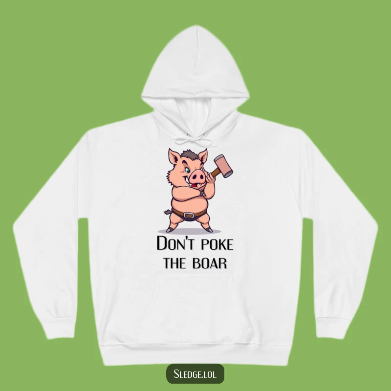 Funny Boar Sledgehammer Hoodie: Stay Warm and Powerful with this Hilarious Gift