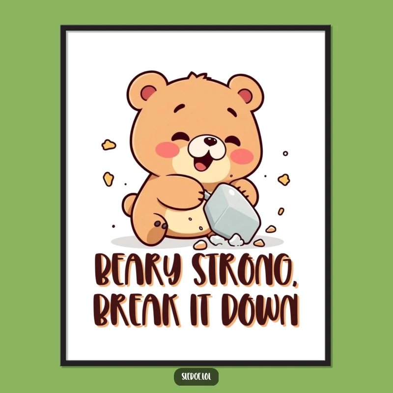Bear Smash Art Free Printable - Playful Funny Downloadable Wall Decor