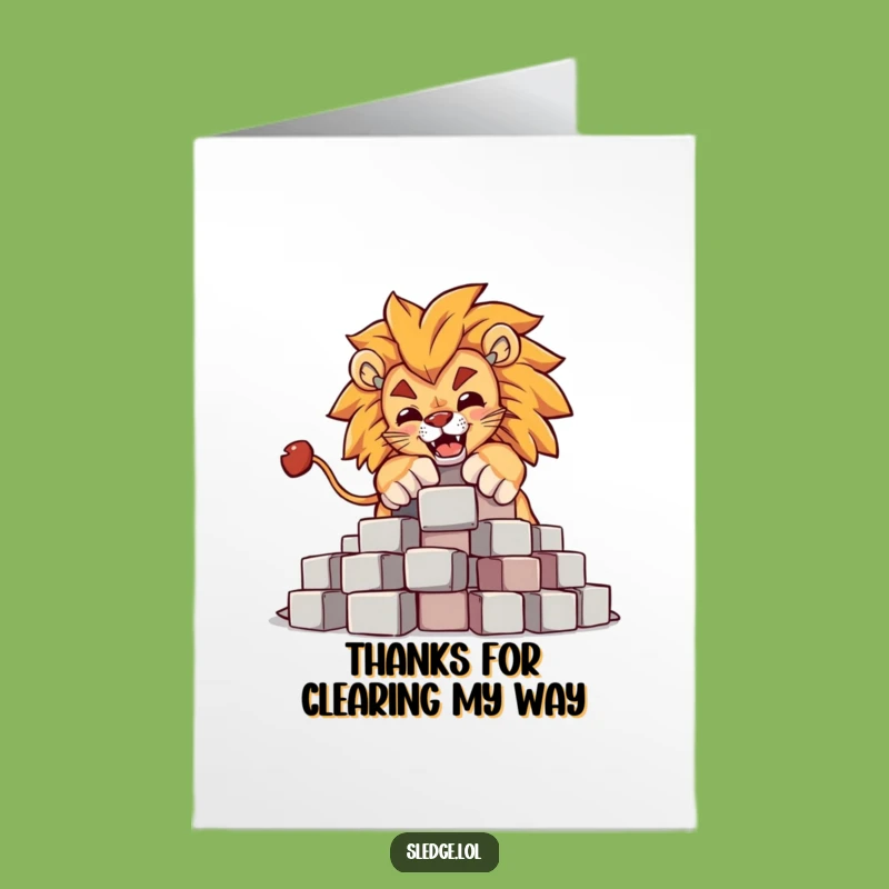 Thank You Lion Blocks Card Free Printable - Powerful Funny Downloadable Greeting