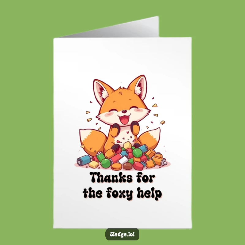 Free Printable Funny Fox Thank You Card - Playful Appreciation Downloadable Gift