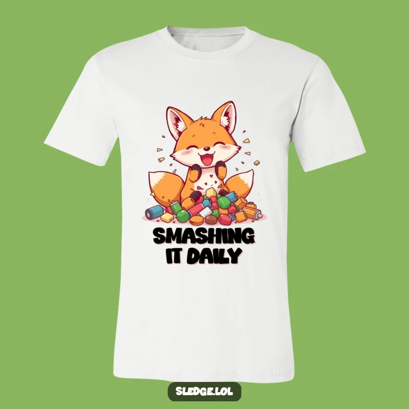 Funny Fox T-Shirt: Joyful Smashing, Playful Spirit - A Hilarious Funny Gift Tee