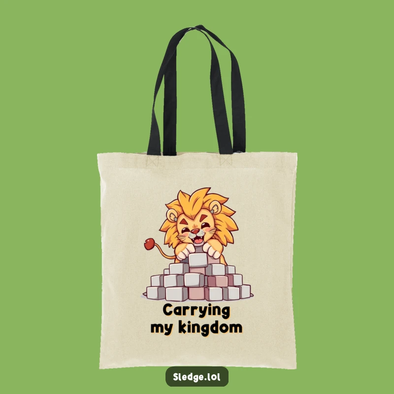 Funny Lion Blocks Tote Bag: Carry Your Power with this Hilarious Accessory