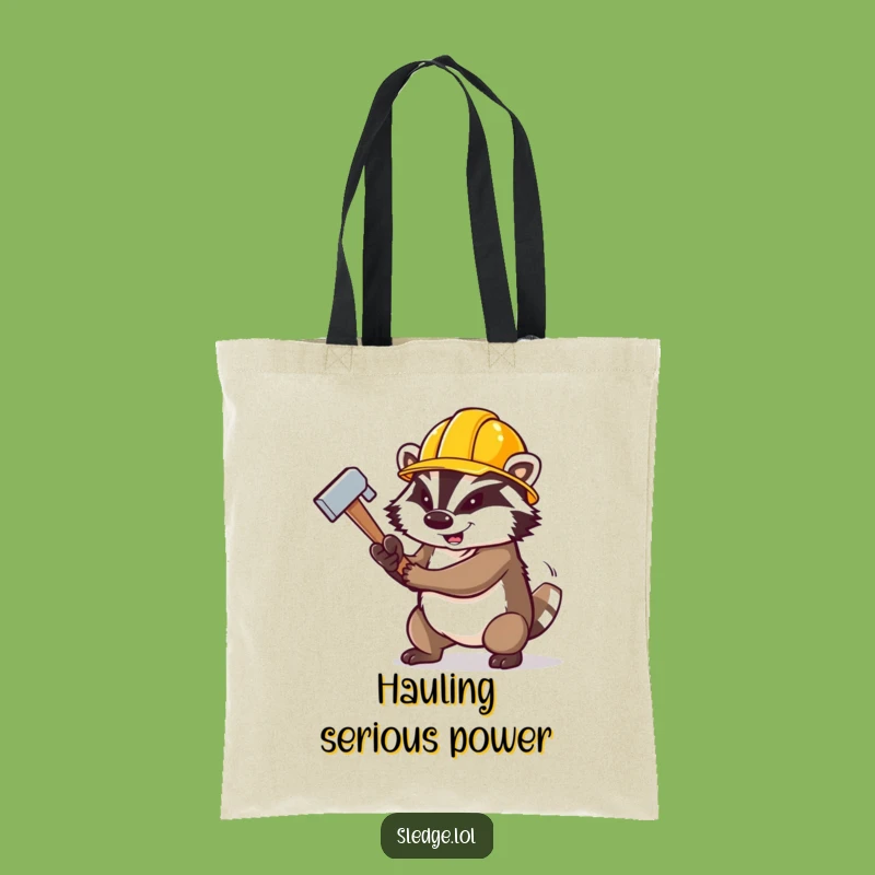 Funny Badger Tote Bag: Carry Your Tools with Sledgehammer Strength - A Practical Funny Gift